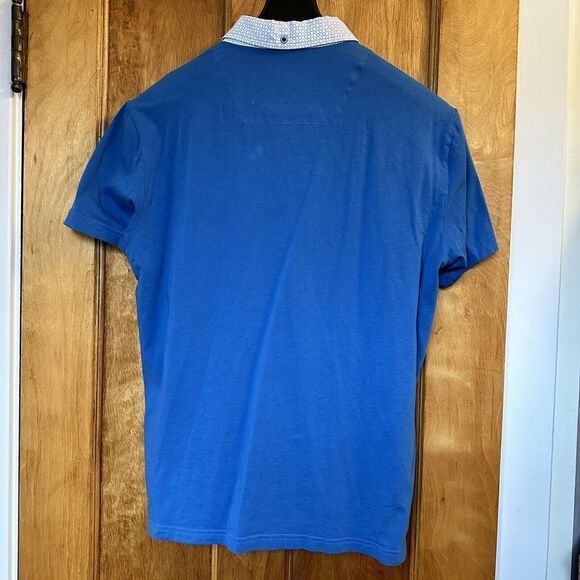 Guide London Men's Polo Shirt Medium Small Preppy Hipster Modern Button Blue - Picture 6 of 6